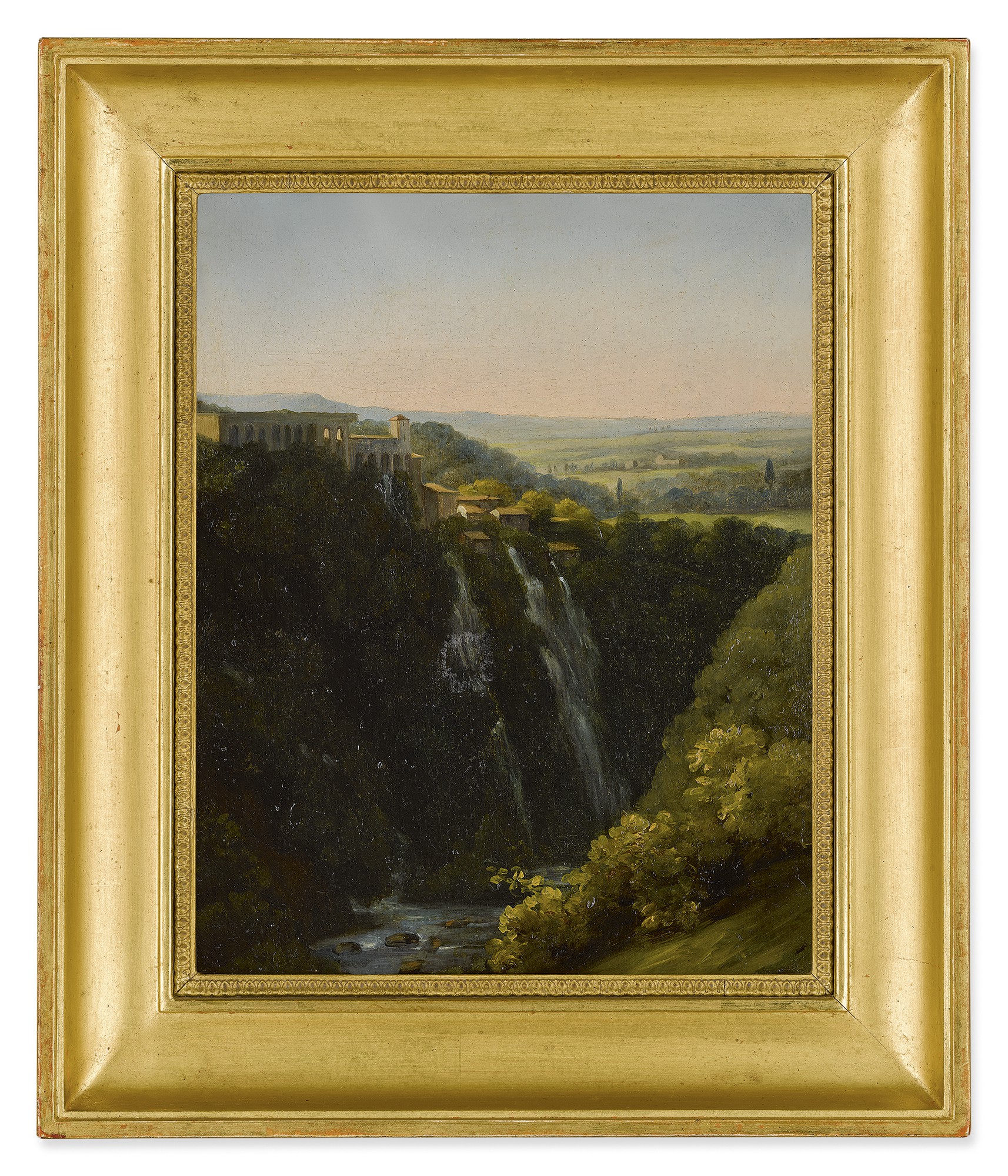 AUGUSTE JEAN-BAPTISTE VINCHON | THE FALLS AT TIVOLI WITH THE STABLES OF MAECENAS