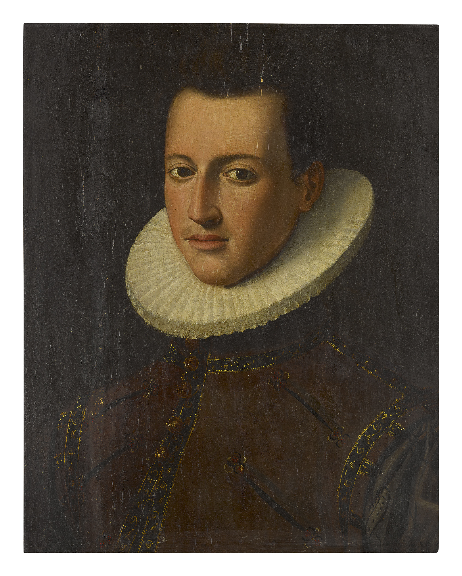 CIRCLE OF ALESSANDRO ALLORI | PORTRAIT OF A YOUNG MAN, BUST LENGTH, WEARING A RUFF