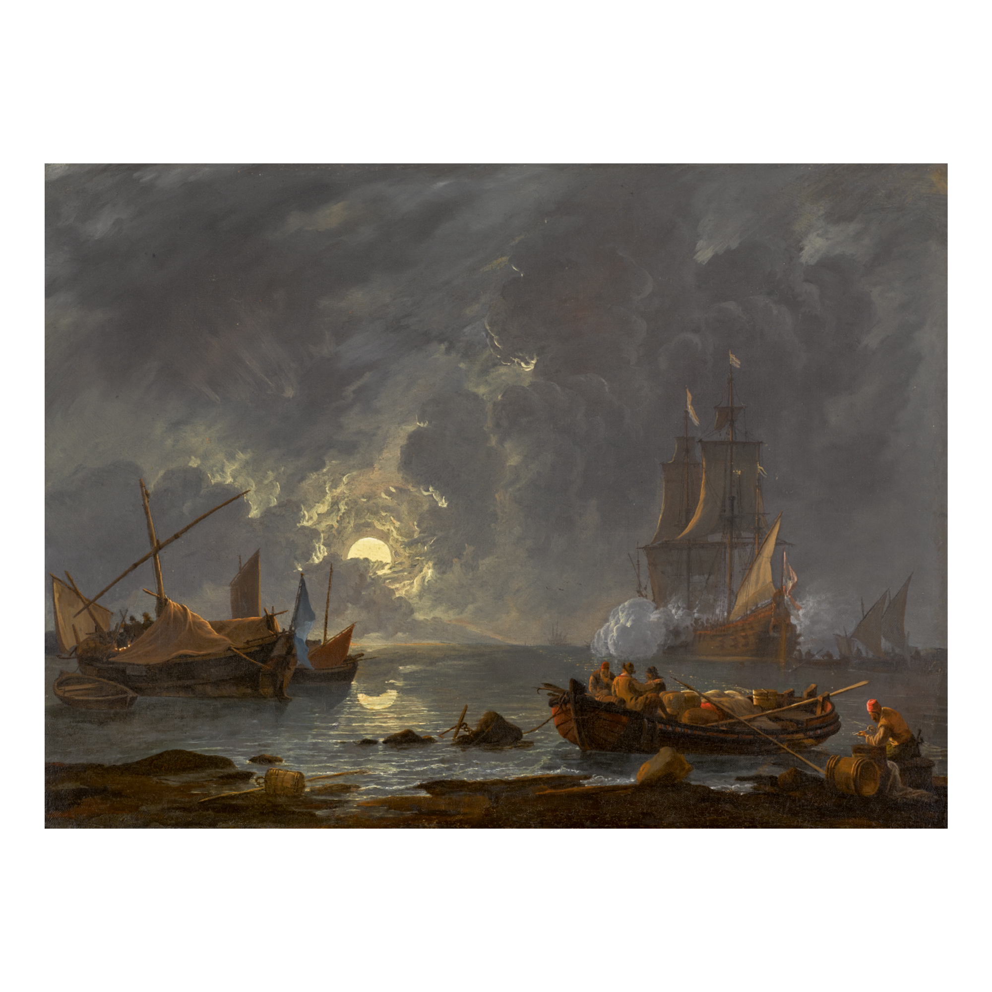 LIEVE PIETERSZ. VERSCHUIER | SHIPS IN MOONLIGHT