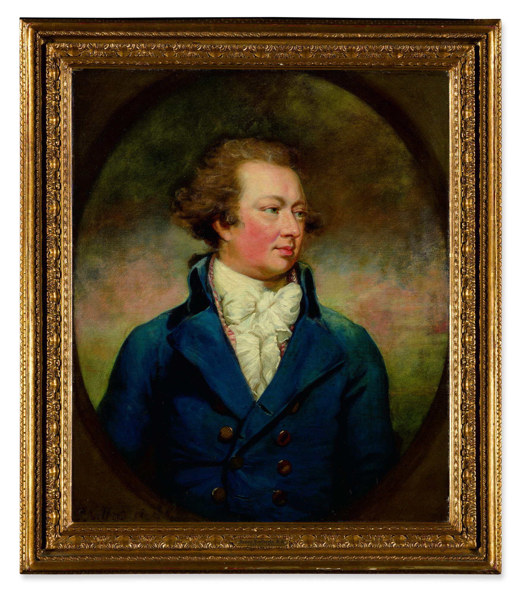 JAMES NORTHCOTE R.A. | PORTRAIT OF SIR WILLIAM MOLESWORTH, BART., M.P., HALF LENGTH, IN A BLUE COAT
