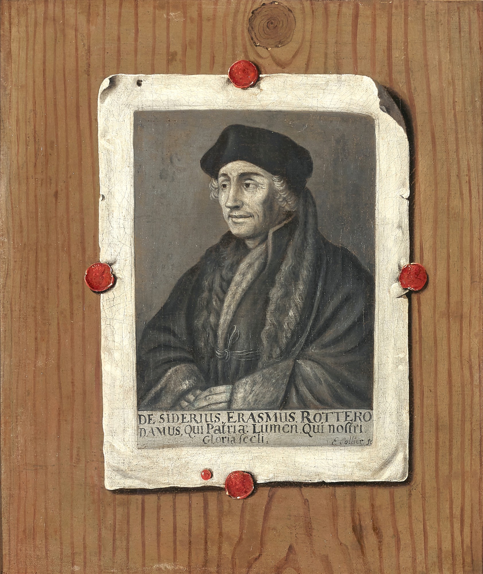 EDWAERT COLLIER | TROMPE-L�ŒIL WITH A PORTRAIT OF ERASMUS
