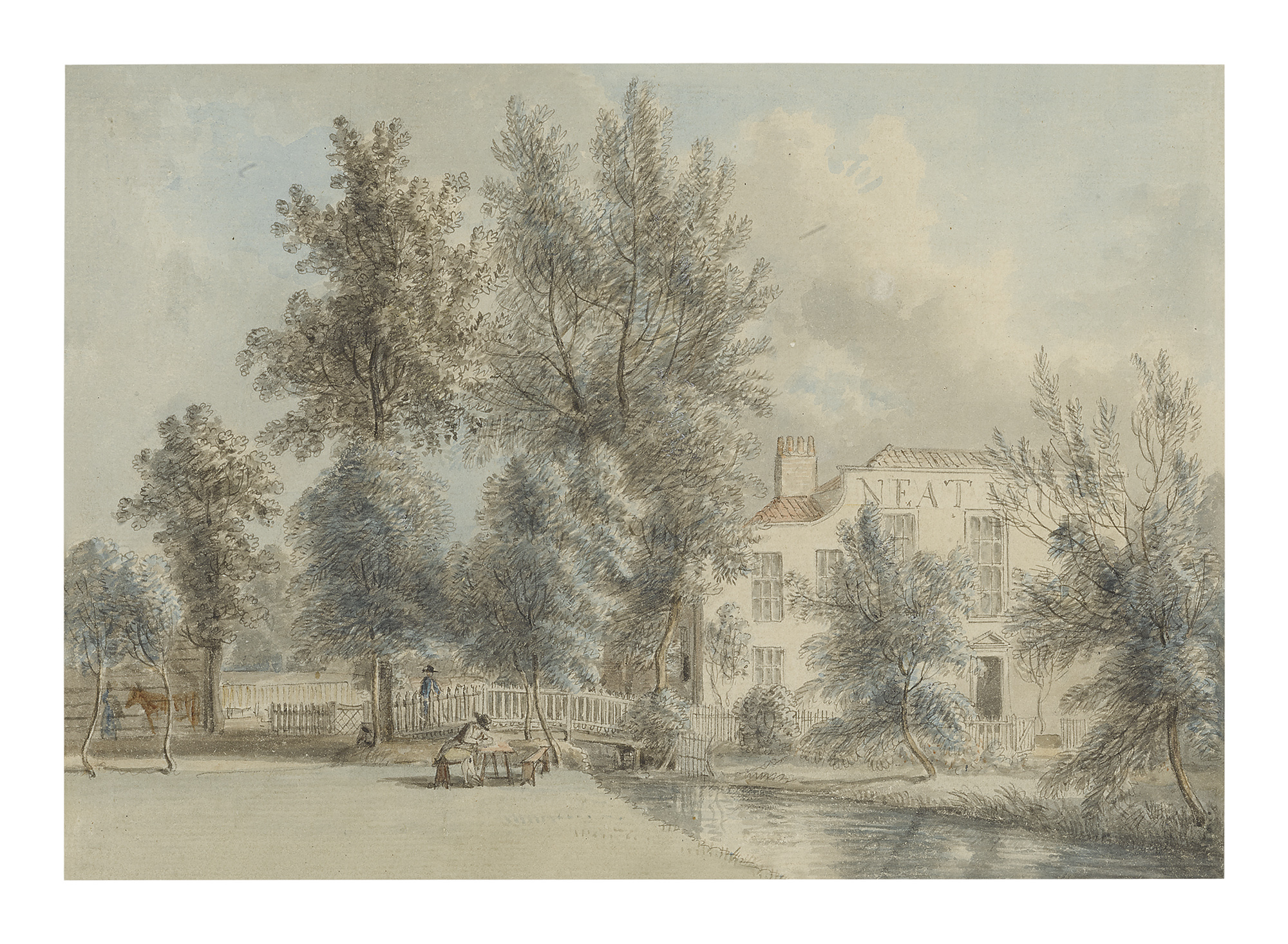 PAUL SANDBY, R.A. | THE GARDENS OF THE OLD TAVERN AT BAYSWATER
