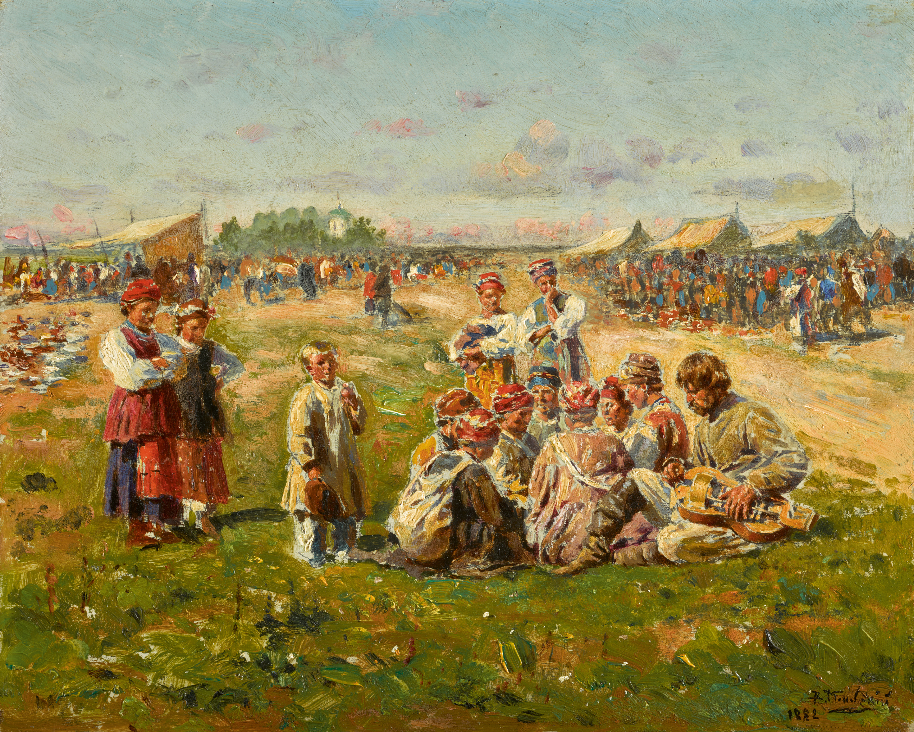 VLADIMIR EGOROVICH MAKOVSKY | Musicians at a Country Fair