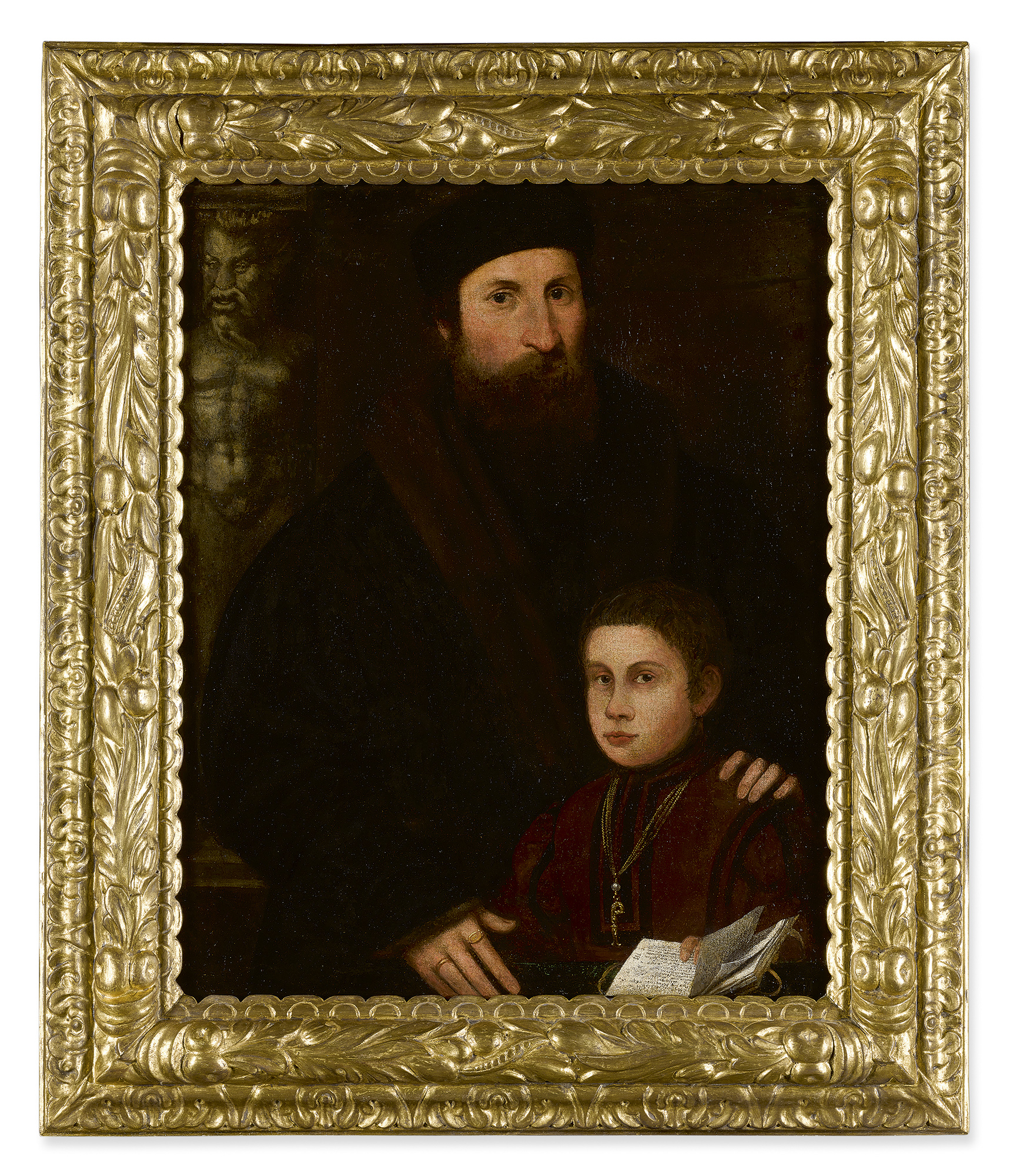 FOLLOWER OF PARIS BORDONE | PORTRAIT OF A FATHER AND HIS SON